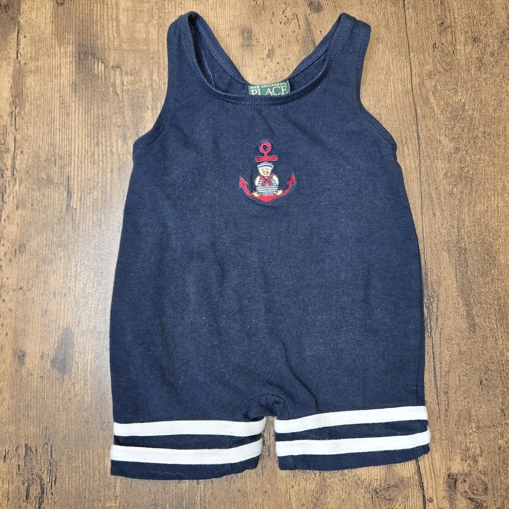 Vtg‎ The Childrens Place Bodysuit 12 Months Sailor Duck 1920s Inspo Stripes